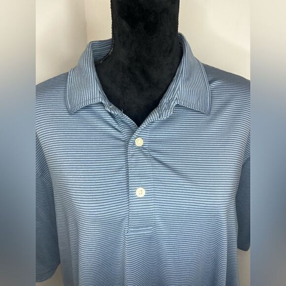 NWOT DUNNING GOLF MENS STRIPED BLUE & BLACK GOLF POLO SIZE XL - Picture 5 of 6